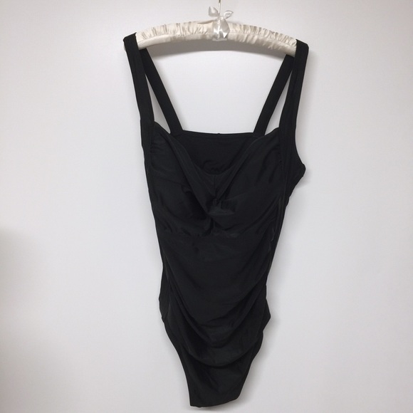 Merona 26W Black Twist Bust One piece Swimsuit - Picture 2 of 8